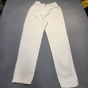 Vintage Lee‎ Jeans Womans 12 White Straight Leg Mom Jeans Denim Made In USA
